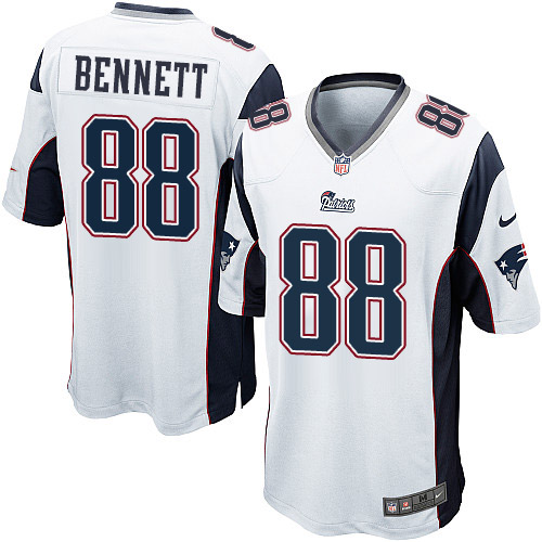Men's Game Martellus Bennett Nike Jersey White Road - #88 NFL New England Patriots